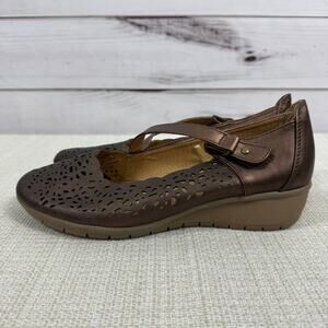 Cliffs by‎ White Mountain Bellary Mary Jane Vegan Leather Bronze Metallic 8